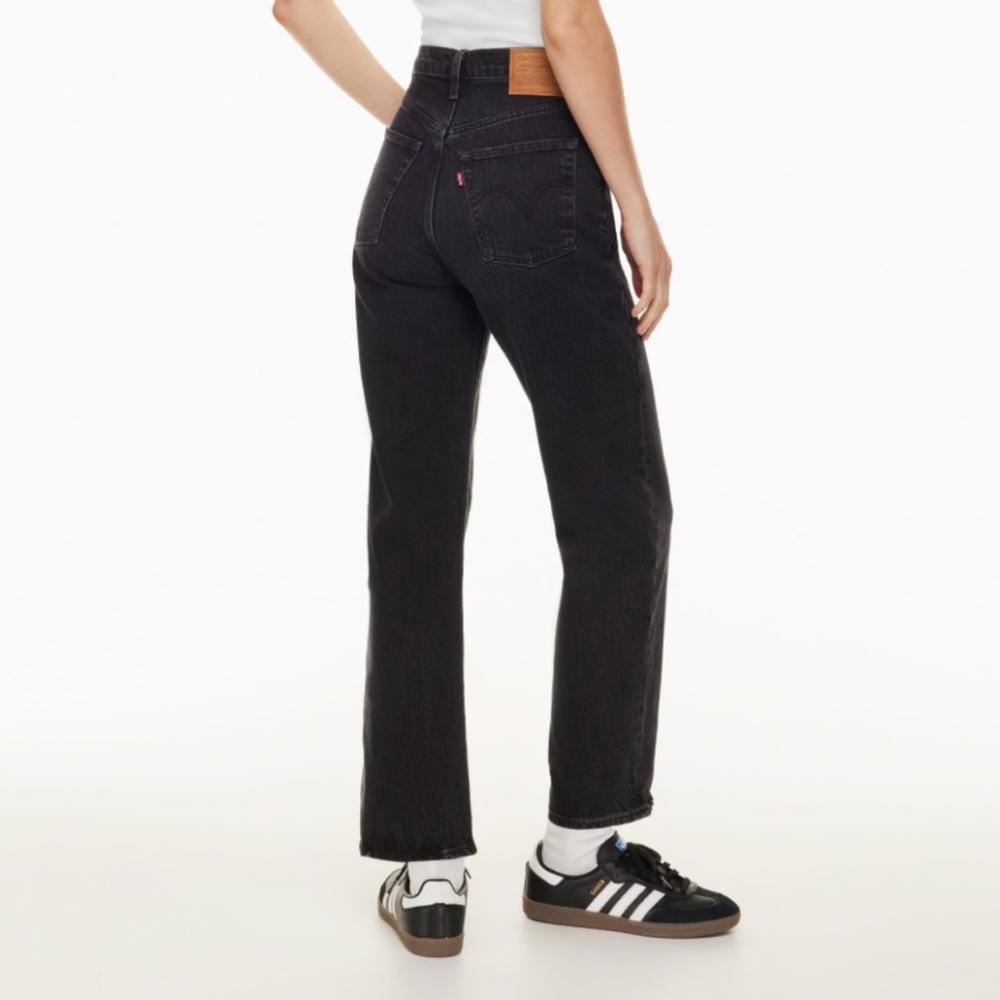 Levi's Black Ribcage Straight Ankle Leg Jeans Classic Style - Picture 2 of 13
